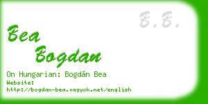 bea bogdan business card