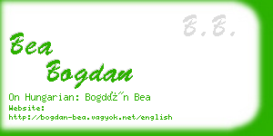 bea bogdan business card